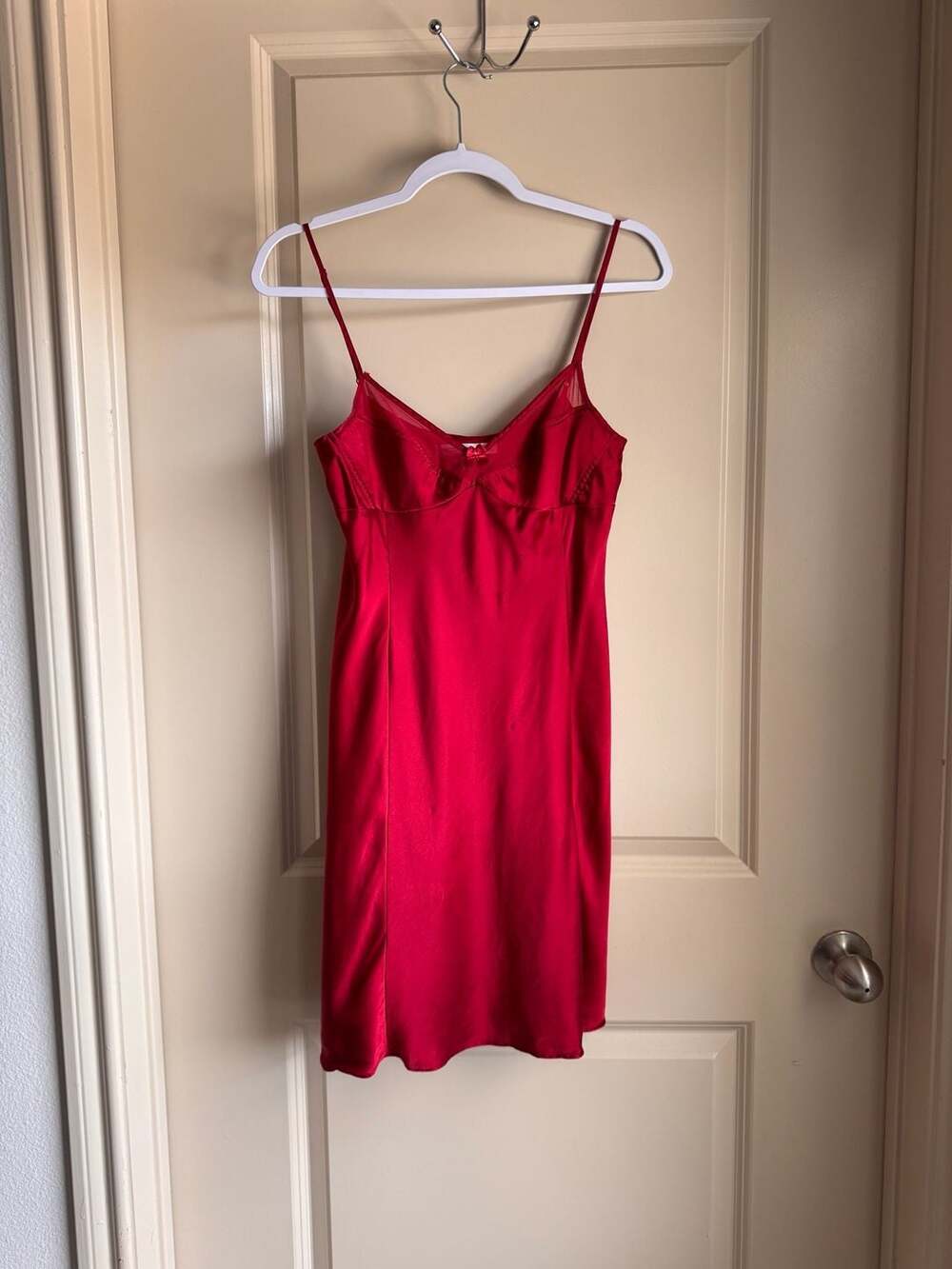 Victoria's Secret Vintage Red Silk Slip Dress Size M
